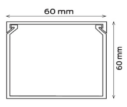 LISTWA DO UKŁADANIA KABLI KANAŁ KABLOWY KORYTKO POKRYWA PVC 60x60 2m