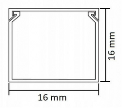 KORYTO KABLOWE LISTWA KANAŁ ELEKTROINSTALACYJNY Z TAŚMĄ 16x16