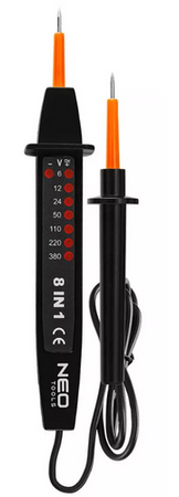 WIELOFUNKCYJNY TESTER NAPIĘCIA MIERNIK 8W1 AC/DC 6-380V ELEKTRYK NEO 94-006