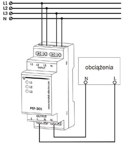 AUTOMATYCZNY ELEKTRONICZNY PRZEŁĄCZNIK FAZ PEF-305