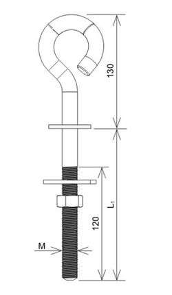 ŚRUBA HAKOWA M16x500mm AN-KOM P199032