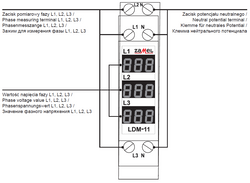 WSKAŹNIK NAPIĘCIA TRÓJFAZOWY CYFROWY LDM-11 ZAMEL