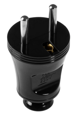 WTYCZKA PROSTA WT-30 230V Z UZIEMIENIEM CZARNA W-10111