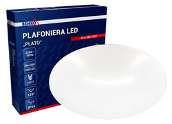 PLAFON LAMPA SUFITOWA ŚCIENNA PLATO IP44 1xE27 BIAŁY PANEL OKRĄGŁY