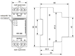 AUTOMATYCZNY ELEKTRONICZNY PRZEŁĄCZNIK FAZ PEF-305