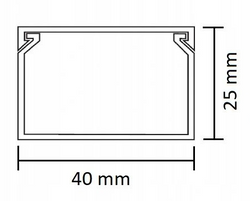 KORYTO KABLOWE LISTWA KANAŁ ELEKTROINSTALACYJNY KORYTKO Z TAŚMĄ 40x25 2M