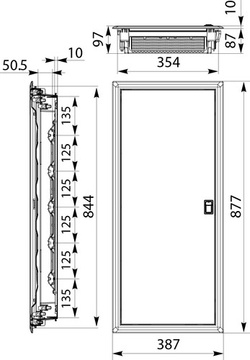 ROZDZIELNICA P/T PODTYNKOWA RPDM 5x14 DRZWI METALOWE IDEALINE 69.514