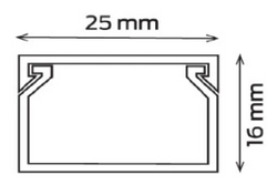 LISTWA DO UKŁADANIA KABLI KANAŁ KABLOWY BIAŁY KORYTKO POKRYWA 25x16 2m BKK