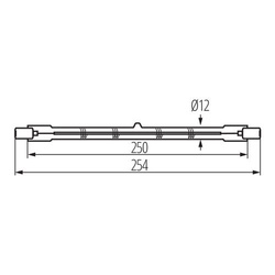 ŻARNIK HALOGENOWY 254mm 1500W R7s HALOGEN HALOPAK