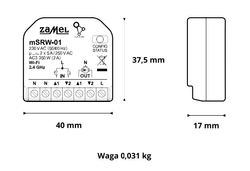 ZAMEL STEROWNIK ROLET WI-FI DOPUSZKOWY: MSRW-01