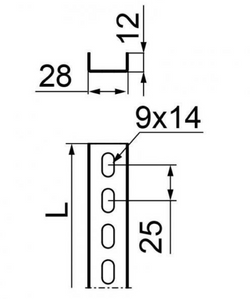 CEOWNIK PERFOROWANY CD 28H12/1,2mm 2mb 611320 REGAŁ PÓŁKA PROFIL