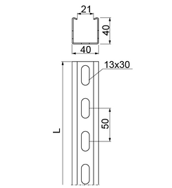 CEOWNIK WZMOCNIONY CWC 40H40/2 gr.2mm 611220 2m