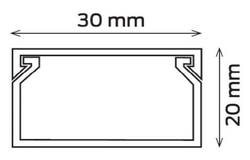 LISTWA DO UKŁADANIA KABLI KANAŁ KABLOWY BIAŁY KORYTKO POKRYWA 30x20 2m BKK