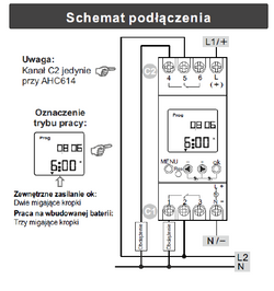 ZEGAR CZASOWY ASTRONOMICZNY DWUKANAŁOWY LCD