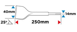 DŁUTO SDS PLUS 40 X 250 MM 25 ST. GRAPHITE