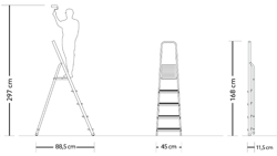 DRABINA ALUMINIOWA DOMOWA 5 STOPNI + HACZYK