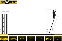 DRABINA ALUMINIOWA PRZYSTAWNA 1x9 DRABEST +HAK