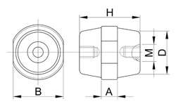 IZOLATOR WSPÓRCZY CZERWONY H=30mm M8 TRACON STS-30