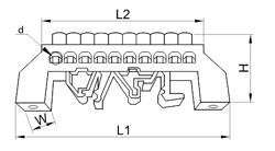 IZOLOWANA SZYNA ZIELONA 100a 6P 6x9mm