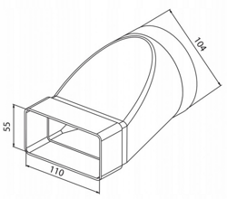 ŁĄCZNIK PRZEKROJÓW ZMIENNYCH 110x55 ŚREDNICY fi 100