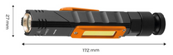 LATARKA AKUMULATOROWA USB 300LM 2W1 CREE XPE + COB