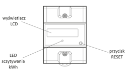 LICZNIK ENERGII TRÓJFAZOWY LCD WZE-3RST RESET