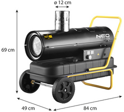 NAGRZEWNICA OLEJOWA Z ODPROWADZENIEM SPALIN 20kW NEO TOOLS 90-086