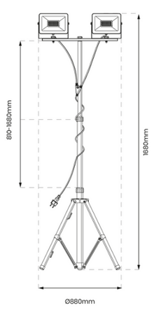 NAŚWIETLACZ LED NA STATYWIE BOBBY 2x50W 4000K EKO-LIGHT