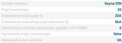 OGRANICZNIK MOCY ETIMAT T 1P 20A 002181074