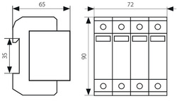 OGRANICZNIK PRZEPIĘĆ 4P 25-50kA T1+T2 (B+C) BEMKO
