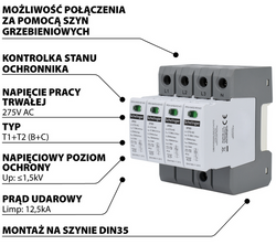 OGRANICZNIK PRZEPIĘĆ 4P B+C 12,5kA T1T2 SCHELINGER