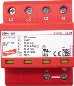 OGRANICZNIK PRZEPIĘĆ B+C 4P 12,5kA DEHN 941400