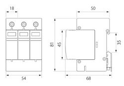 OGRANICZNIK PRZEPIĘĆ PV T1+T2 BY7-40 1200V 87.741