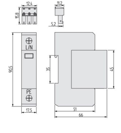 OGRANICZNIK PRZEPIĘĆ SIMTEC B+C 1P 30kA 85202010