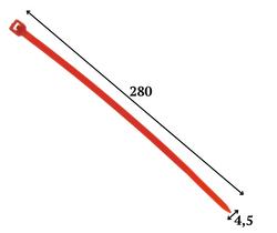 OPASKI ZACISKOWE KABLOWE CZERWONE TRYTYTKI 4,5x280