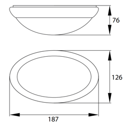 OPRAWA KANLO LED CZARNA 4W IP54 290lm 4000K 