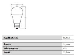 OSRAM ŻARÓWKA LED E27 5,5W 40W 470lm 4000K DZIENNA