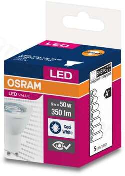 OSRAM ŻARÓWKA LED HALOGEN GU10 4,5W=50W 4000K 350l