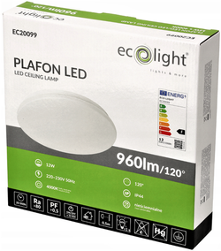 PLAFON LAMPA SUFITOWA PANEL LED 12W 960lm IP44