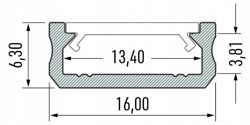 PROFIL DO LED LUMINES SREBRNY ALUMINIUM Z KLOSZEM