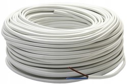 PRZEWÓD KABEL OMYp 2x0,75 BIAŁY 300V PŁASKI 1m