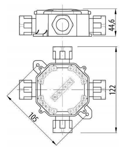 PUSZKA HERMETYCZNA PG16 IP67 5x4mm2 CZARNA PAWBOL