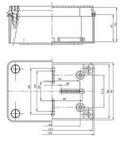 PUSZKA NATYNKOWA HERMETYCZNA 120x80x50 PAWBOL S-BOX 216C CZARNA IP65