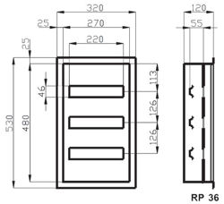 ROZDZIELNICA METALOWA PODTYNKOWA 3X12  Zamek SABAJ