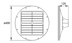 SOLARNA OPRAWA PARKOWA LED SOLUM 20W 2200LM 4000K 