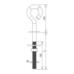 ŚRUBA HAKOWA M16 x 350 mm AN-KOM