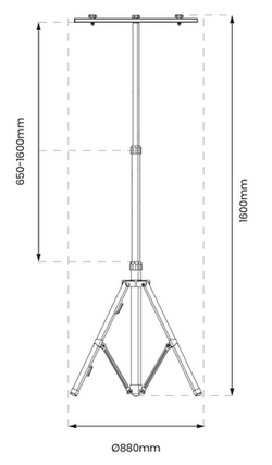 STATYW STOJAK PODWÓJNY NA NAŚWIETLACZ HALOGEN LED ROBOCZY 160cm