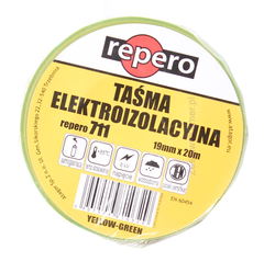 TAŚMA IZOLACYJNA IZOLACJA REPERO 711E 19mm x 20m ŻÓŁTO ZIELONA