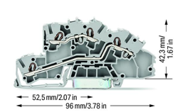 WAGO ZŁĄCZKA SZYNOWA 2-PIĘTROWA 2,5MM L/L SZARA