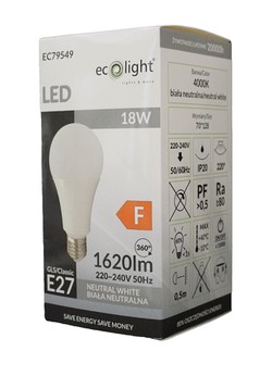 ŻARÓWKA LED E27 A70 18W 1620lm BARWA NEUTRALNA